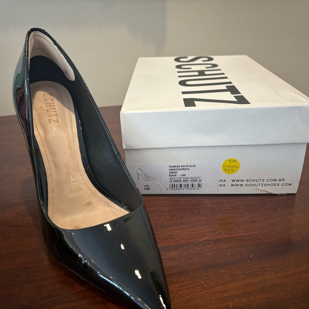 SCHUTZ black Patton, leather high heel size 10 B